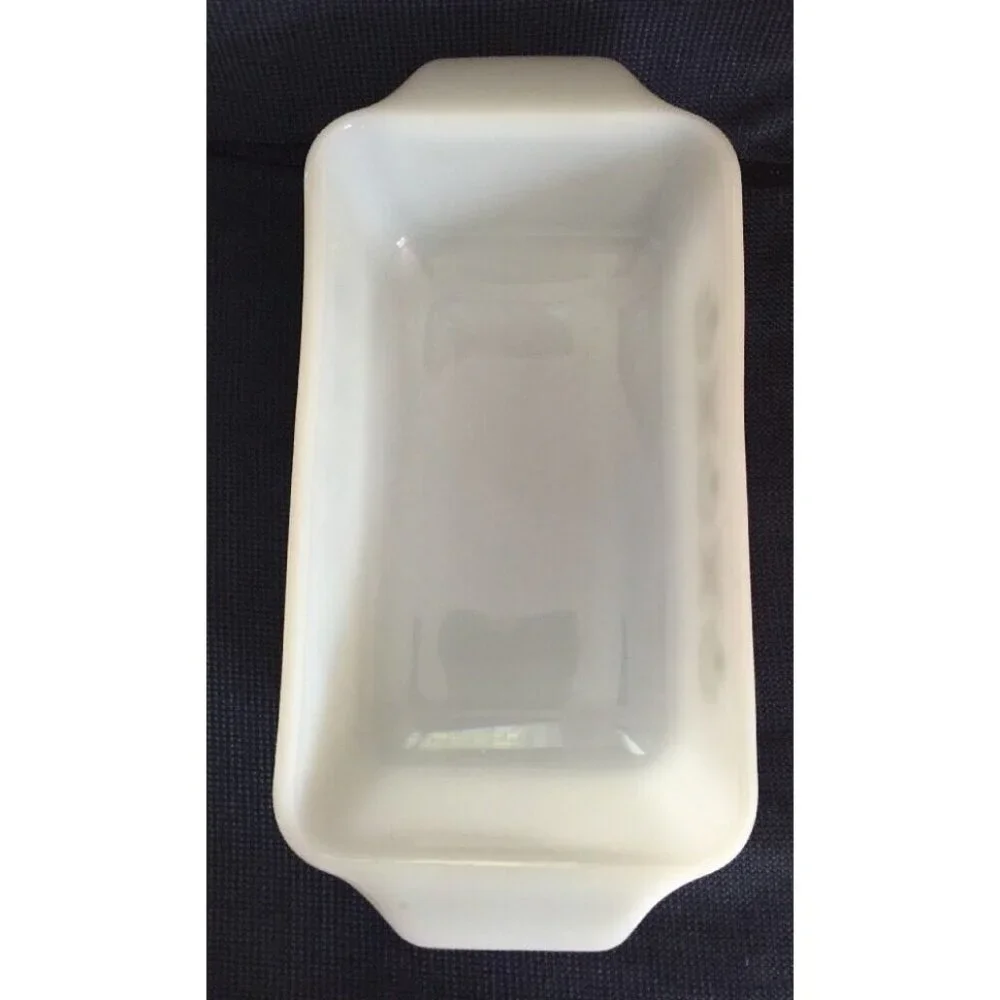 Anchor Hocking Fire King Ovenwear 1QT USA Baking Dish Green Flowers Meadow Retro